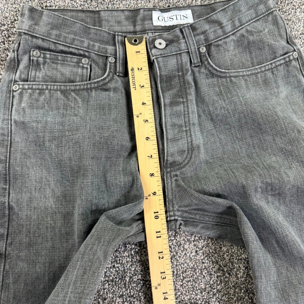 Gustin California Straight Raw Selvedge Denim Jeans Grey Men 33 Casual Work Pant
